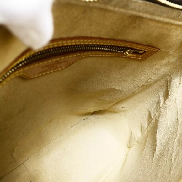 LOUIS VUITTON Logo Looping GM Shoulder Bag Monogram Leather Brown - Picture 12 of 16